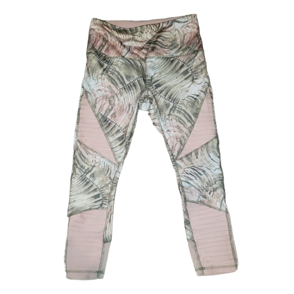 RBX NWOT pink green watercolor leaf small leggings